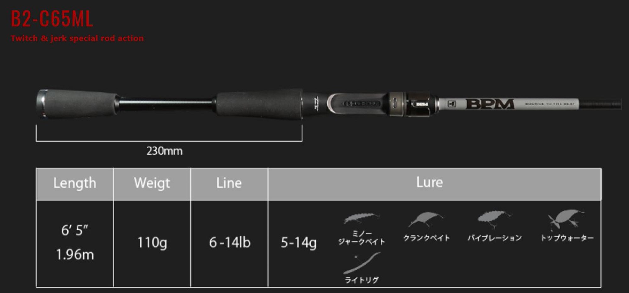 Jackall Rod Baitcast B2-C65ML (5686)