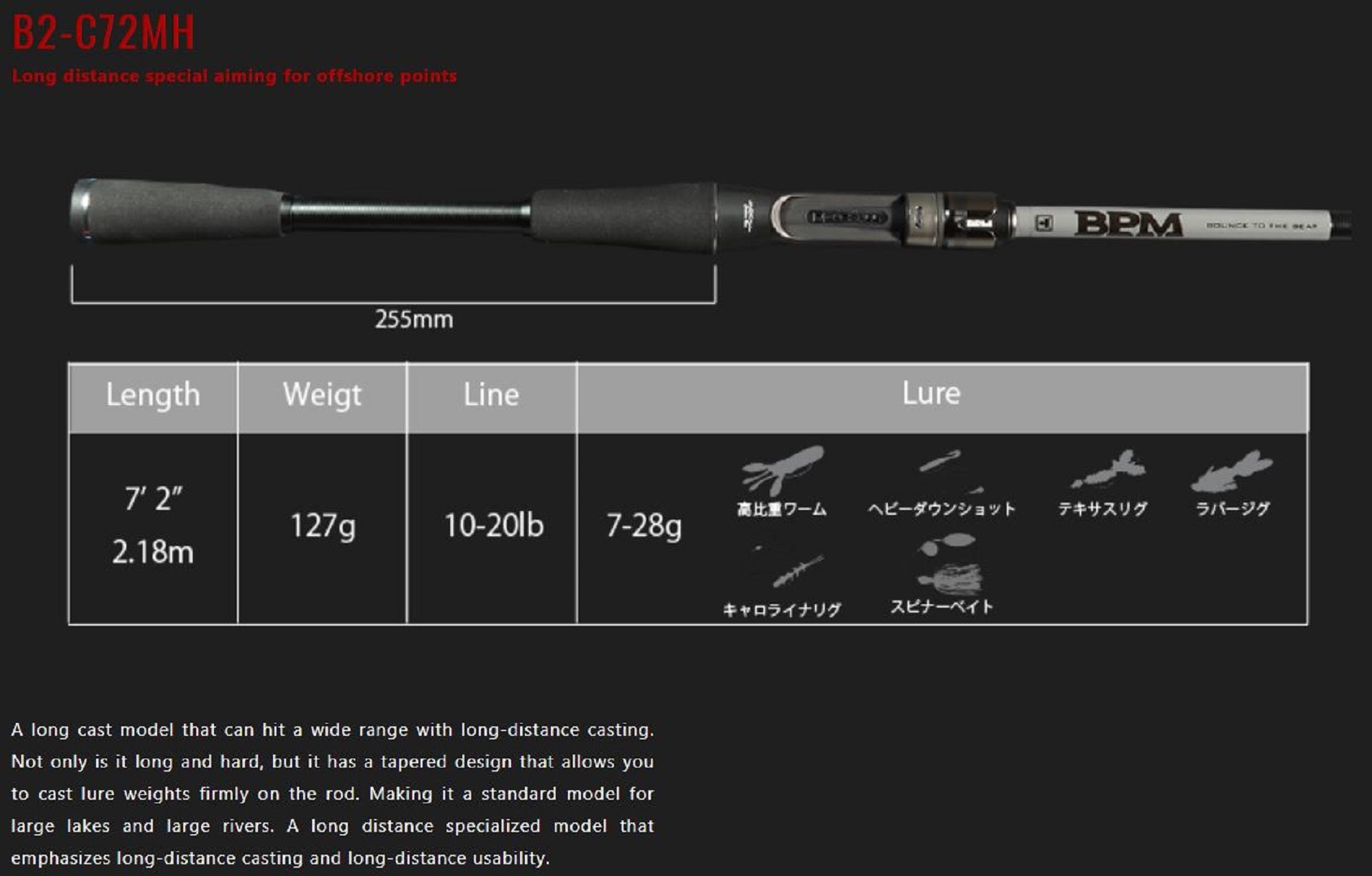 Sale Jackall Rod Baitcast BPM B2-C72MH (5723)