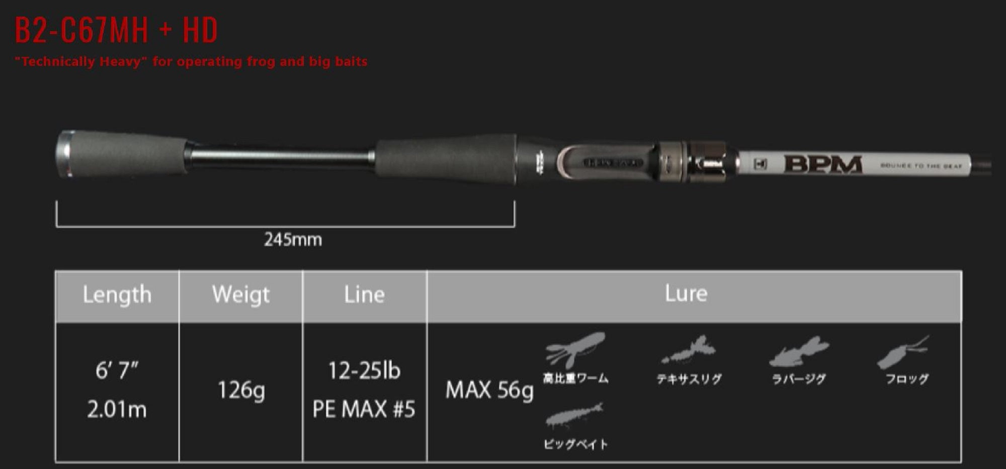 Sale Jackall Rod Baitcast B2-C67MH+ HD (5747)