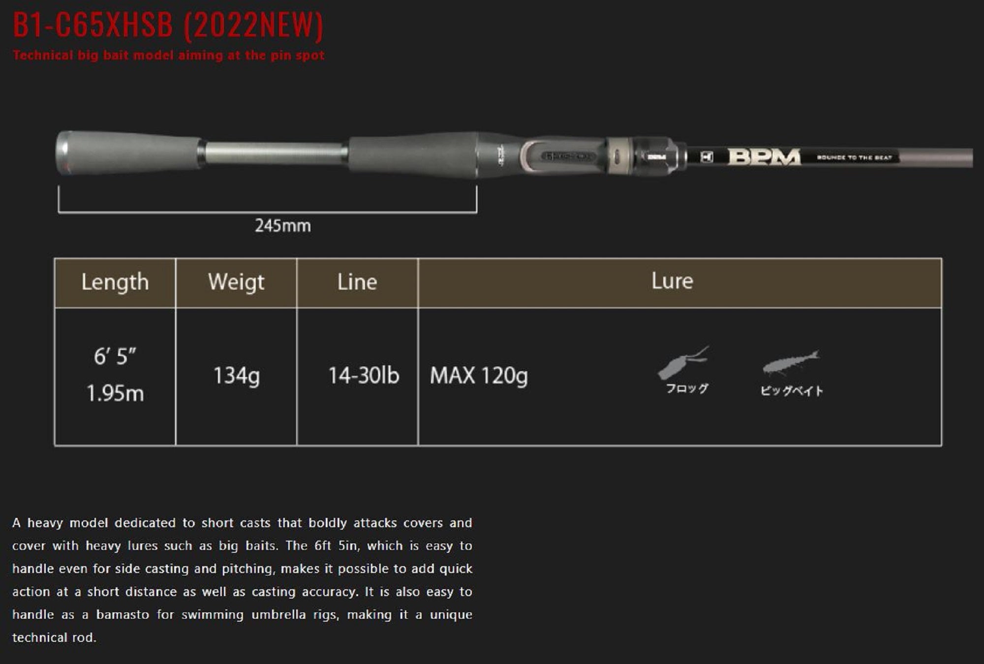 Sale Jackall Rod Baitcast BPM 22 B1-C65XHSB (9639)