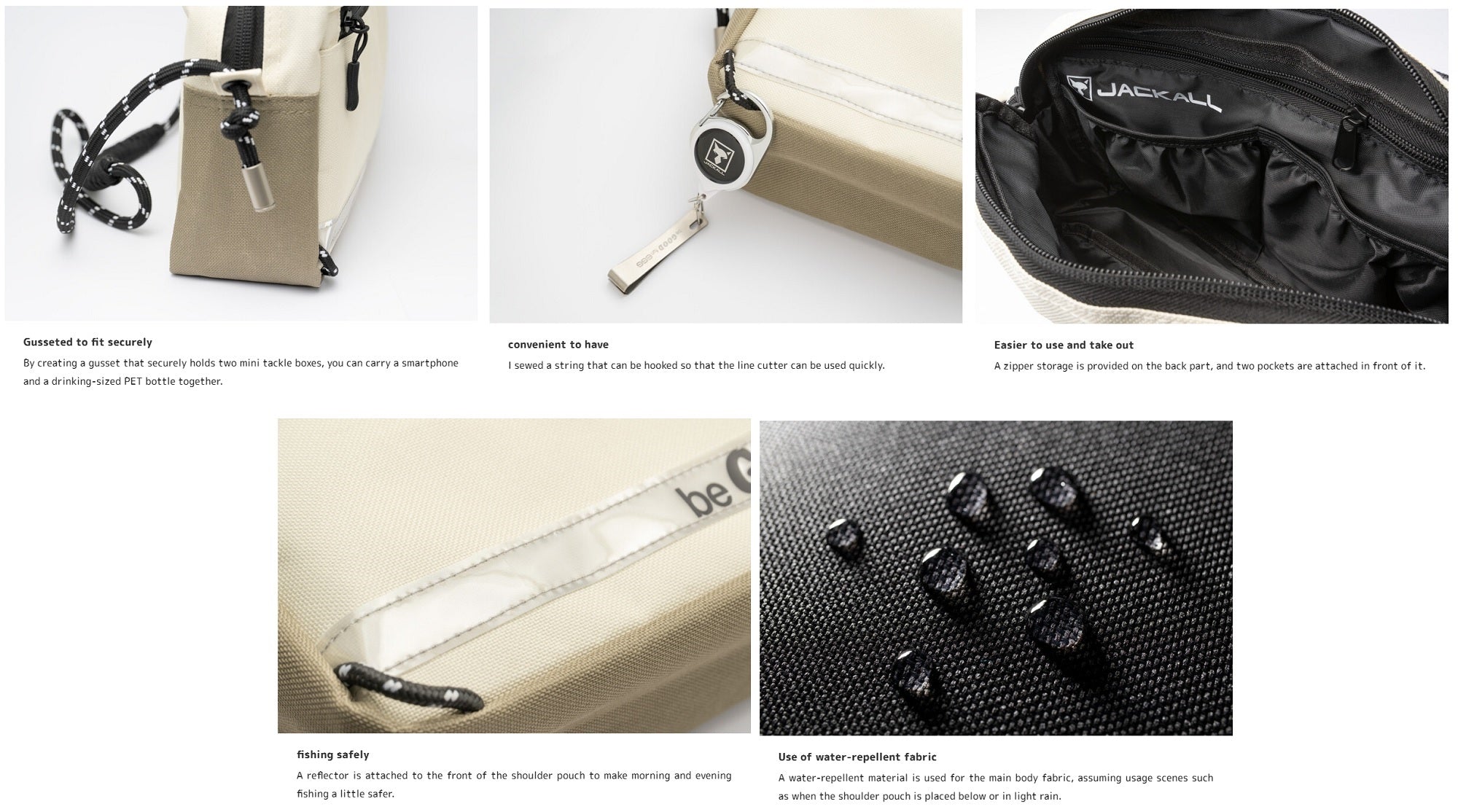 Jackall Shoulder Bag Good 160 x 250 x 80 mm Black (1365)