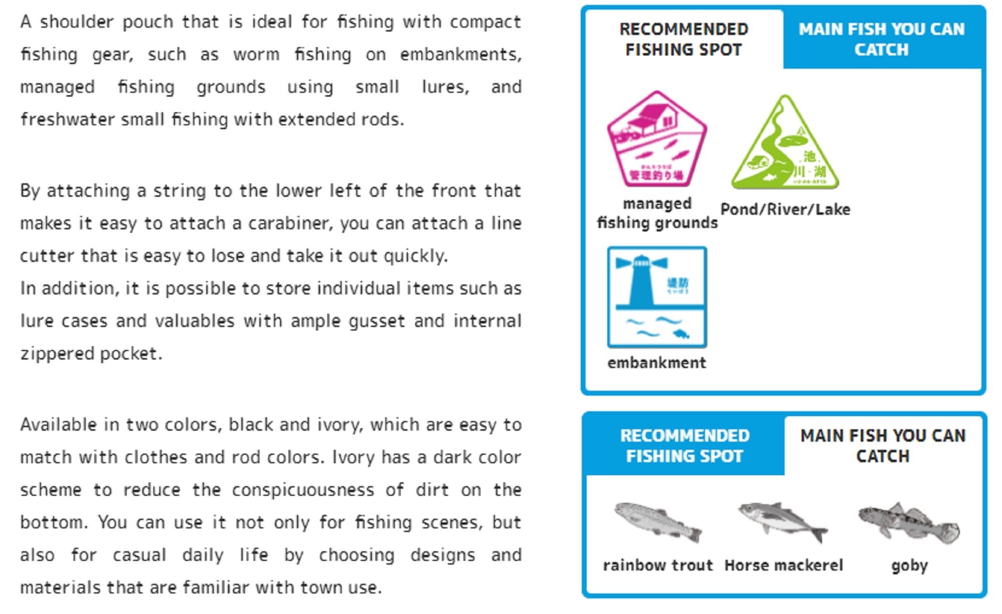 Jackall Shoulder Bag Good 160 x 250 x 80 mm Black (1365)