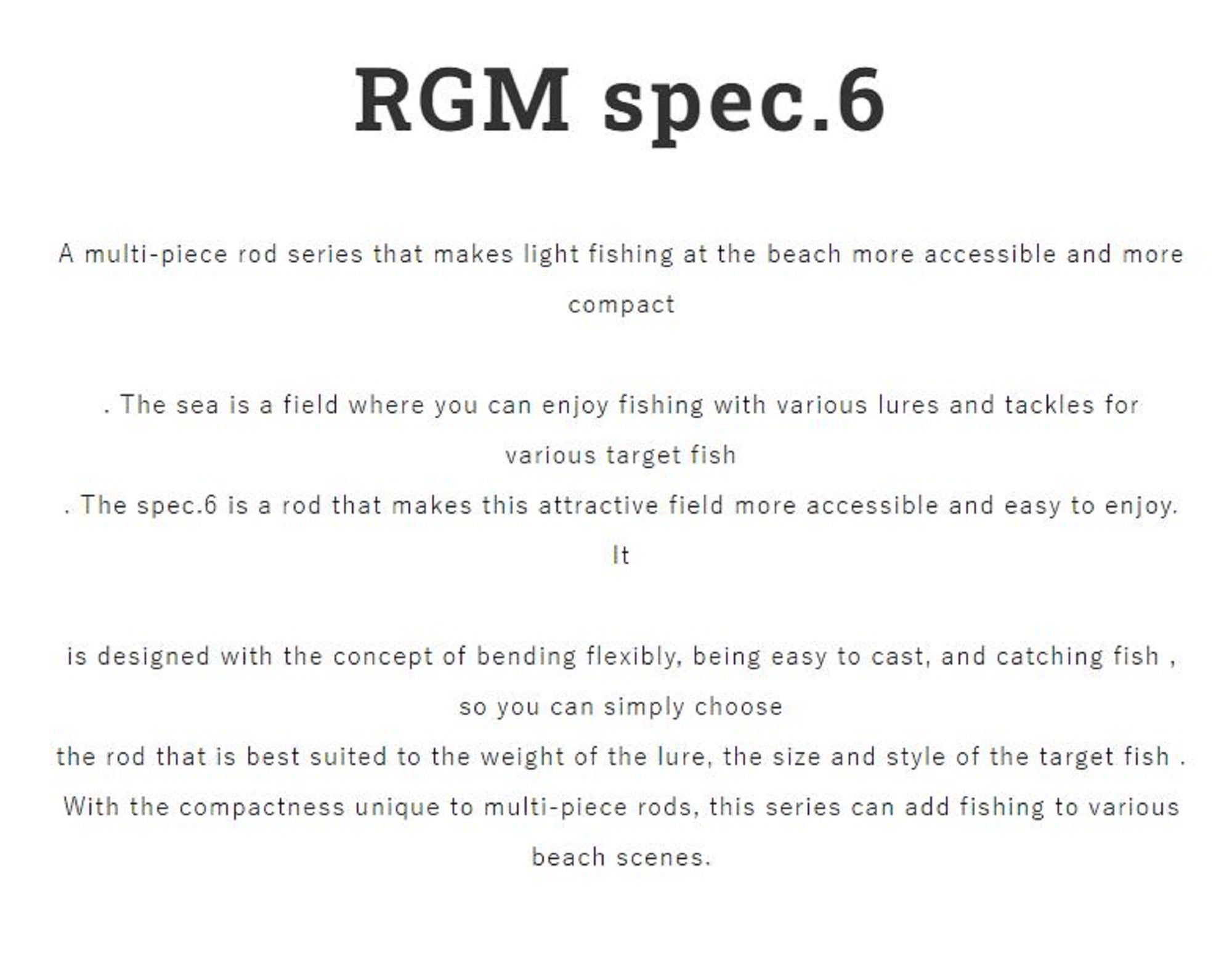 Jackall RGM Rod Spinning Spec 6/510 1.78m 5Pc Black (2843)