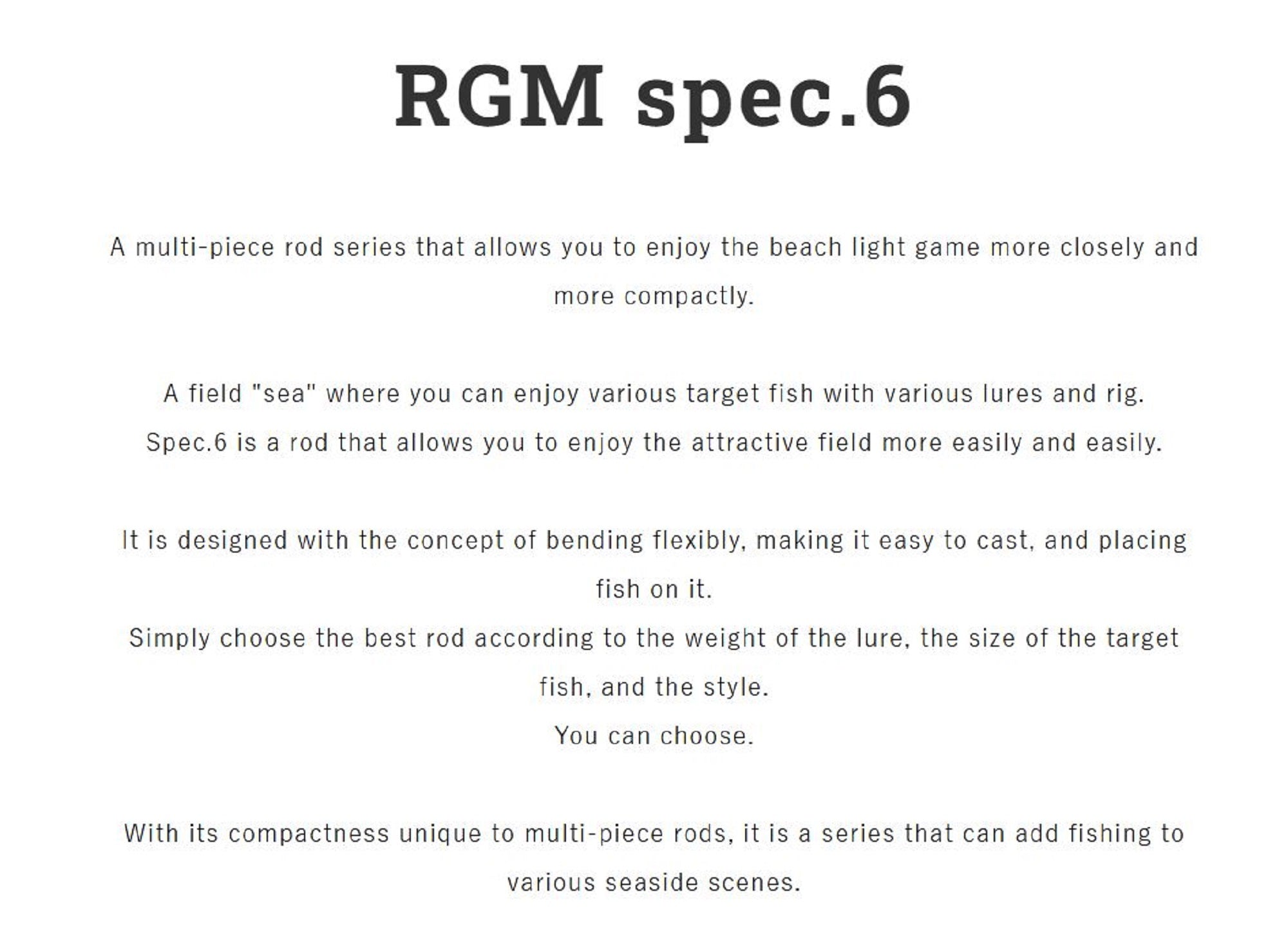 Jackall RGM Rod Spinning Spec 6/79 2.36m 5Pc Black (2904)