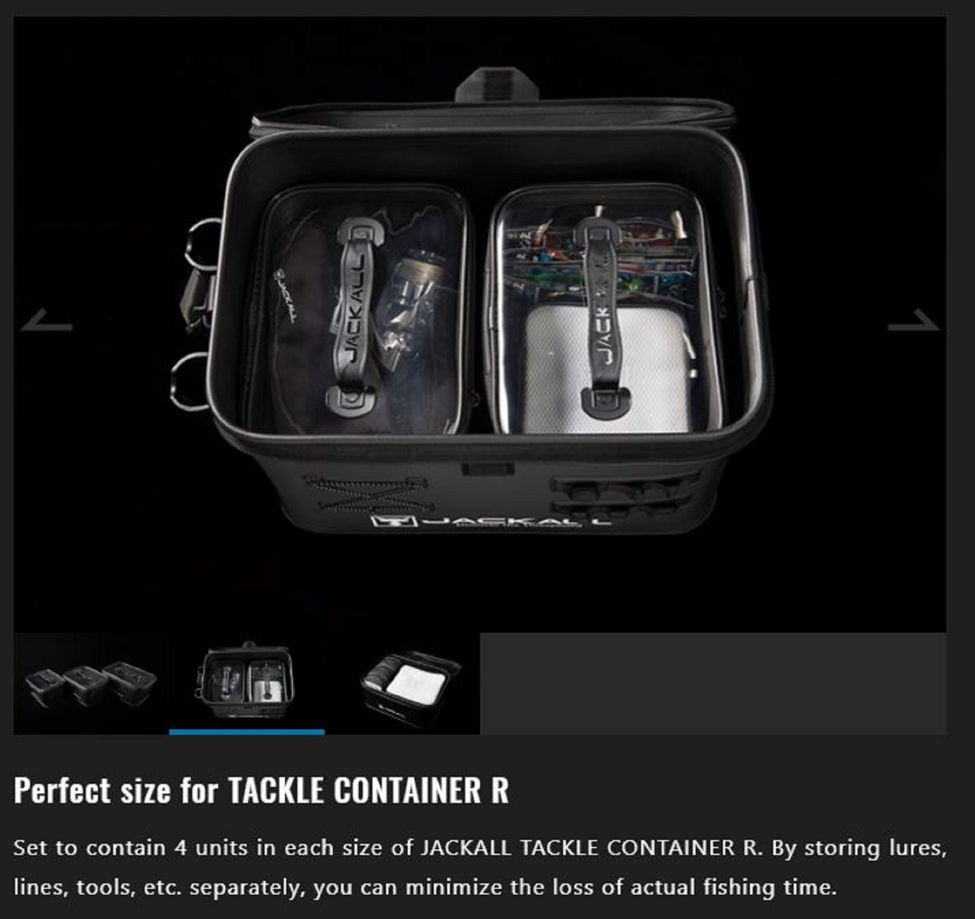 Jackall Pouch Container Black Size M 150 x 230 x 110 mm (6957)