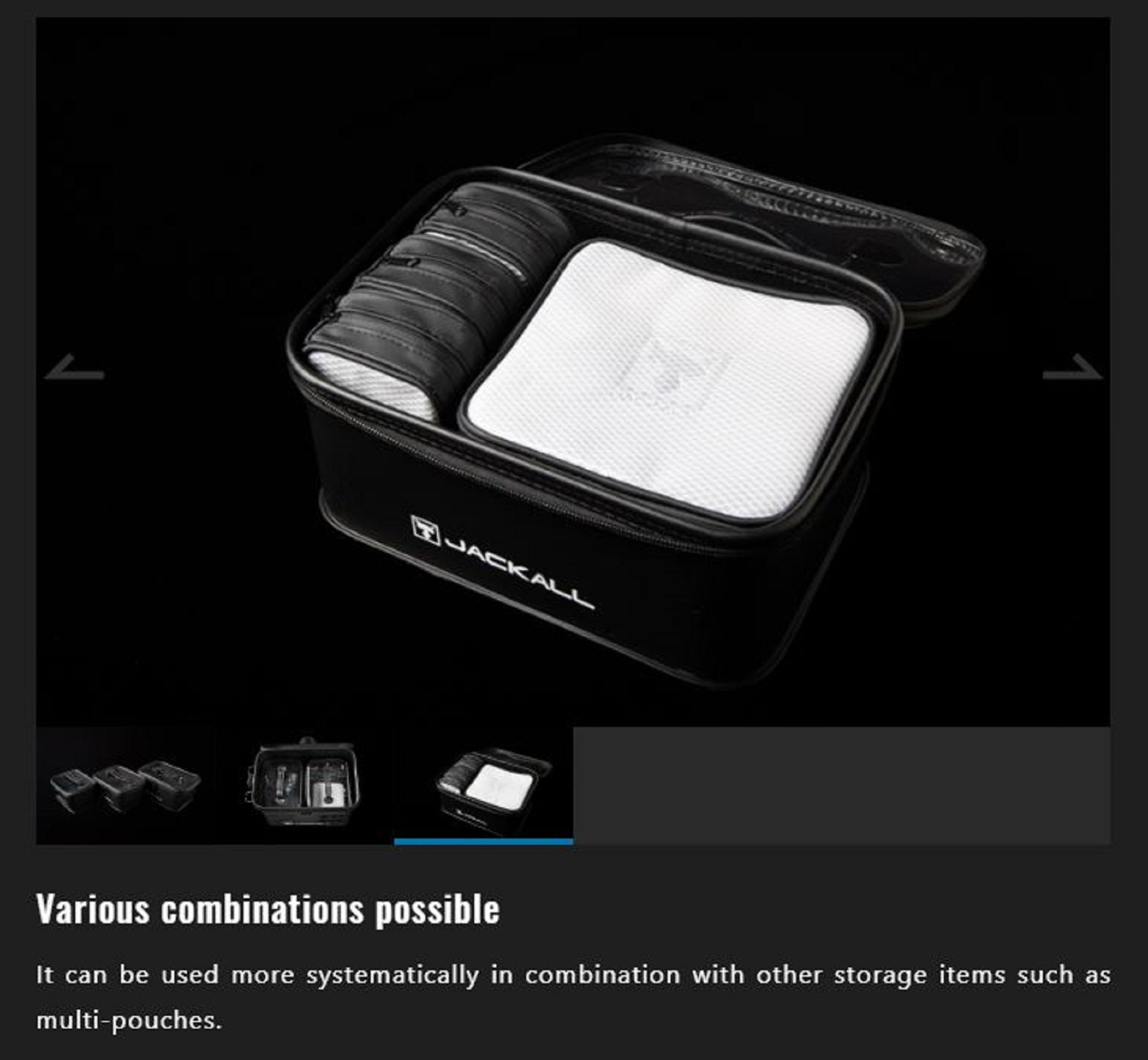 Jackall Pouch Container Black Size M 150 x 230 x 110 mm (6957)