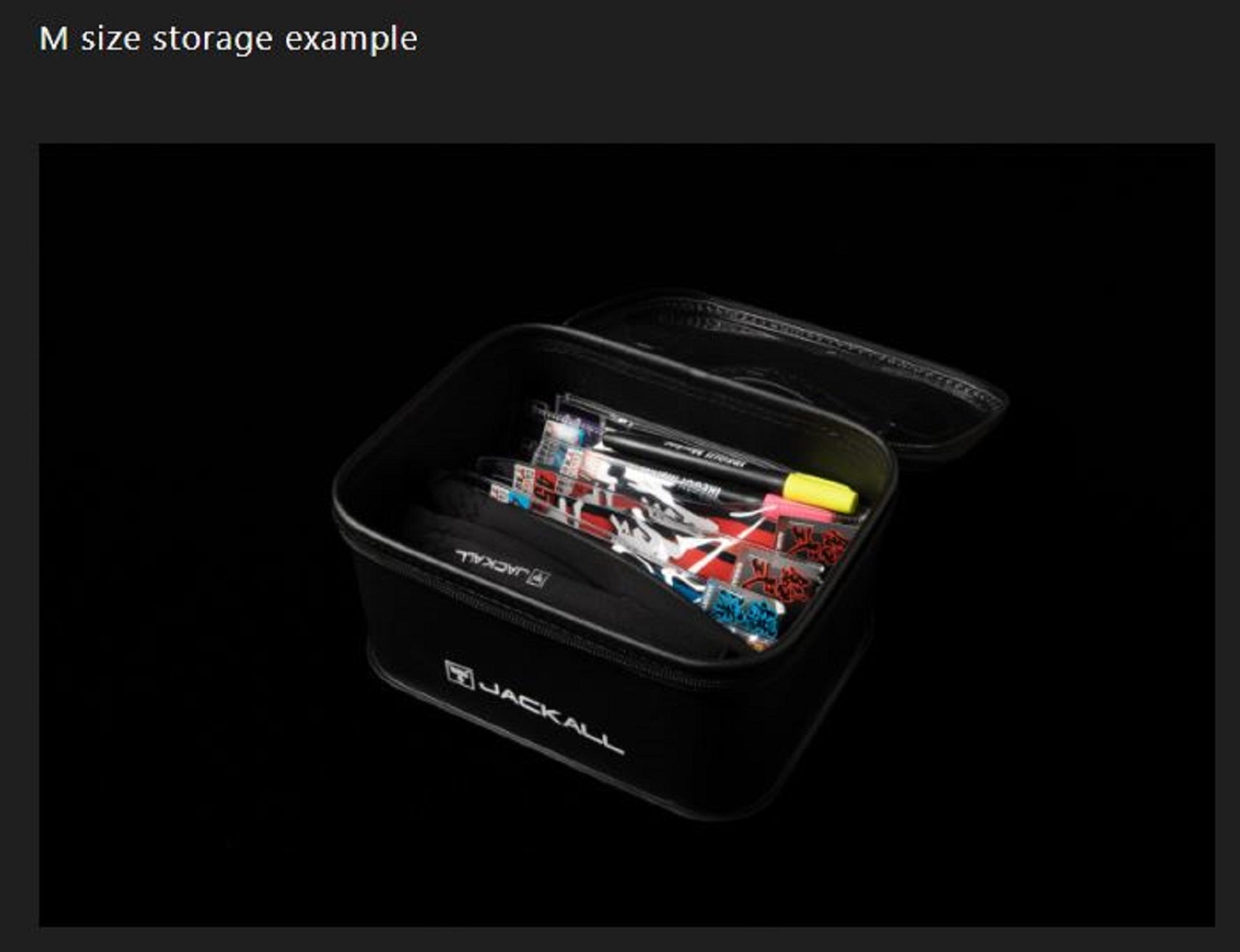 Jackall Pouch Container Black Size M 150 x 230 x 110 mm (6957)