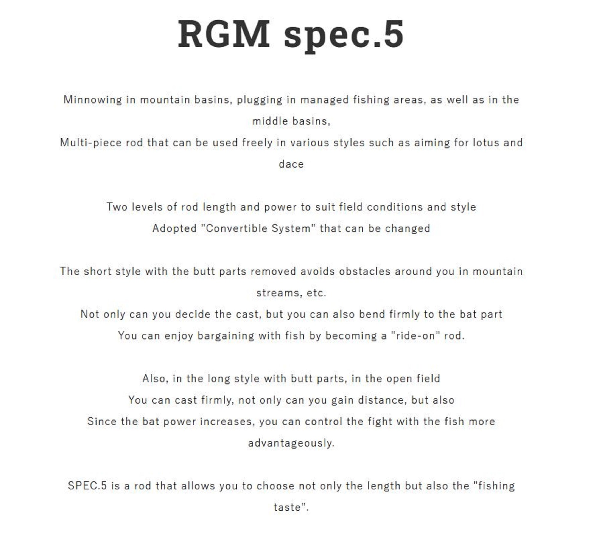 Jackall RGM Rod Baitcast Spec 5 38-42B 5Pc Black (7411)