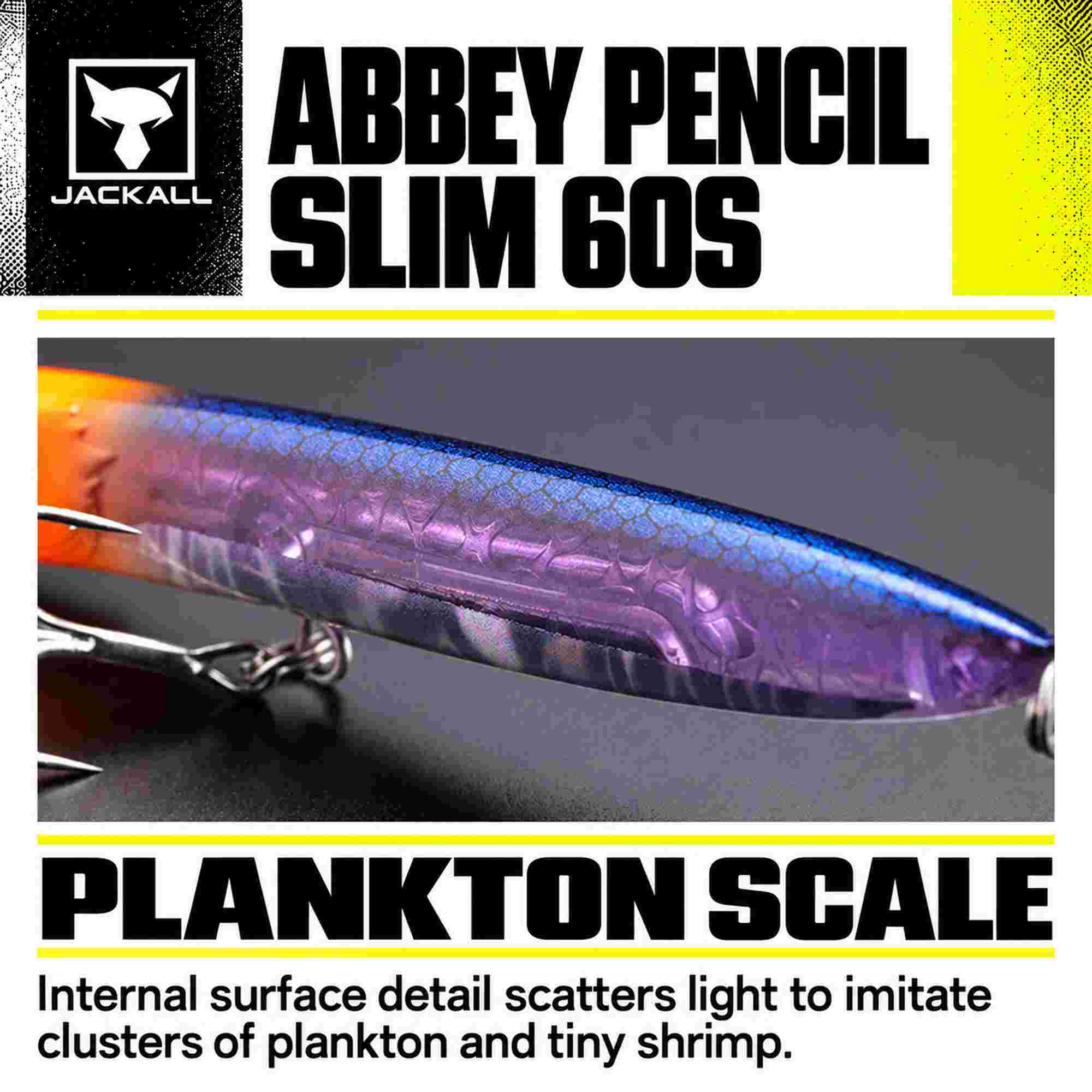 Jackall Abbey Pencil Slim 60S Sinking Lure Sexy Prism (7558)