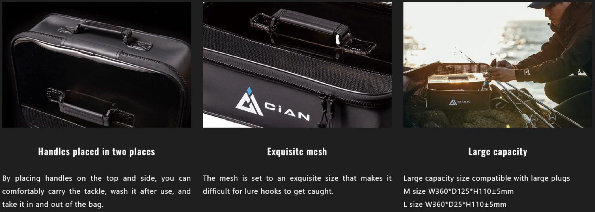 Jackall Cian Washable Mesh Case Size L 360 x 125 x 110mm L (3320)