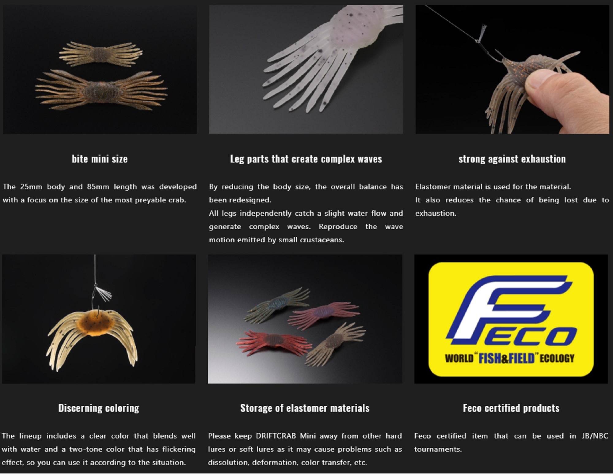 Jackall Soft Lure Drift Crab Mini 85 mm x 25 mm Dappi Shrimp (4204)