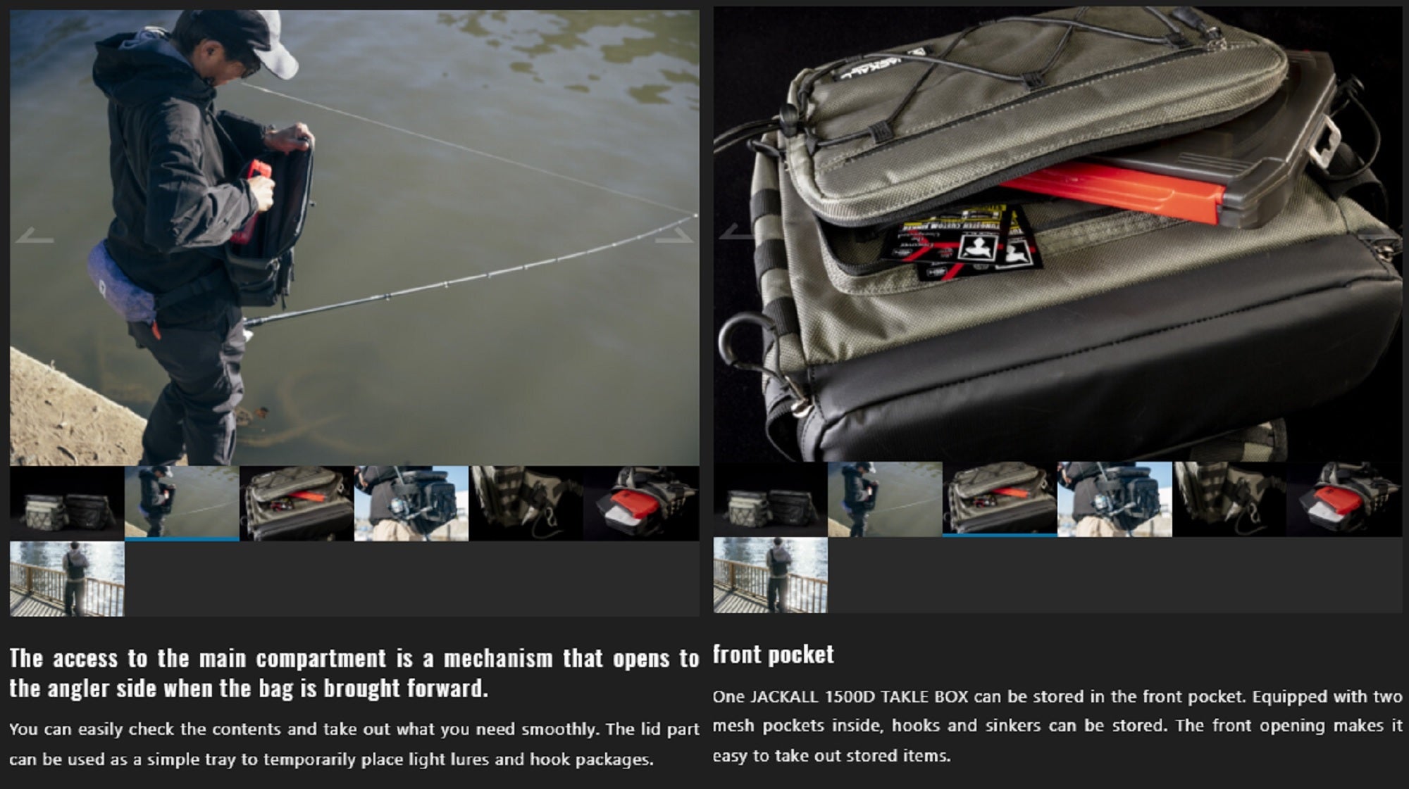 Jackall Shore Gamer Shoulder Sling Bag Black (5010)