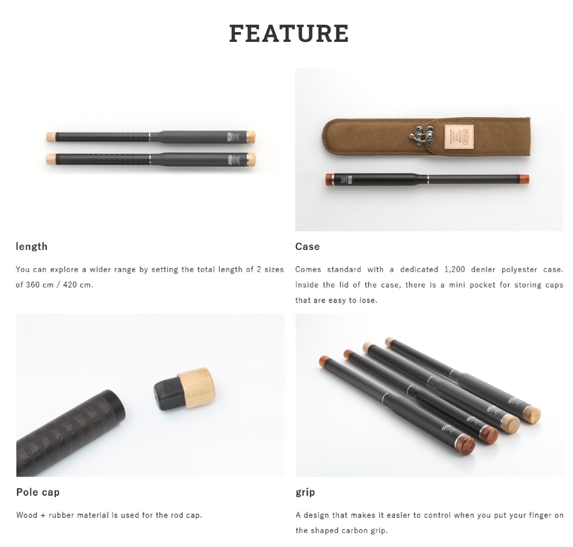 Jackall RGM Rod Pole Telescopic Spec 7 360cm Charcoal Gray (6628)