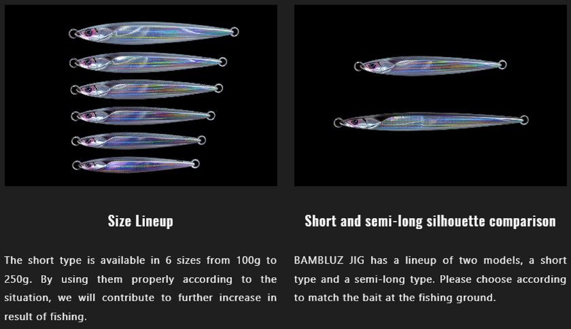 Jackall Metal Jig Bambluz Short 250 grams Ikanago Shoulder Glow (2834)