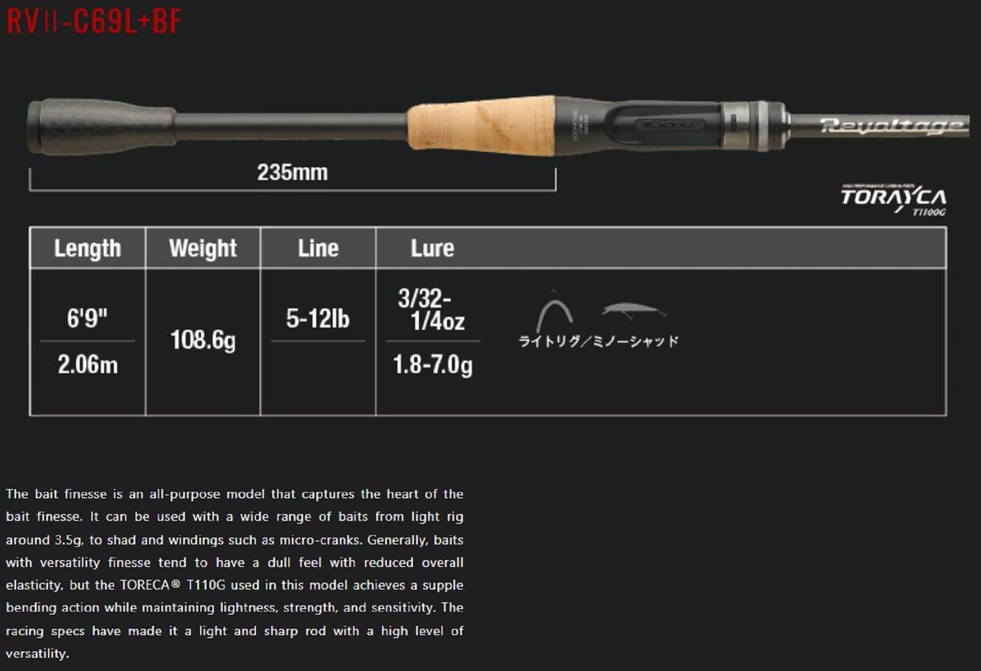 Jackall Rod Baitcast Revoltage RV II-C69L+BF (4722)