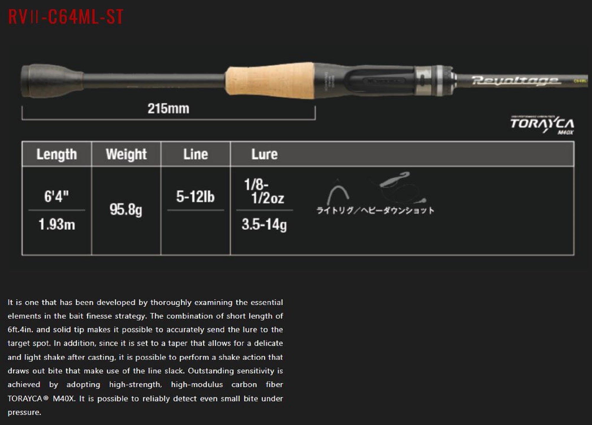 Jackall Rod Baitcast Revoltage RV II-C64ML-ST (4739)