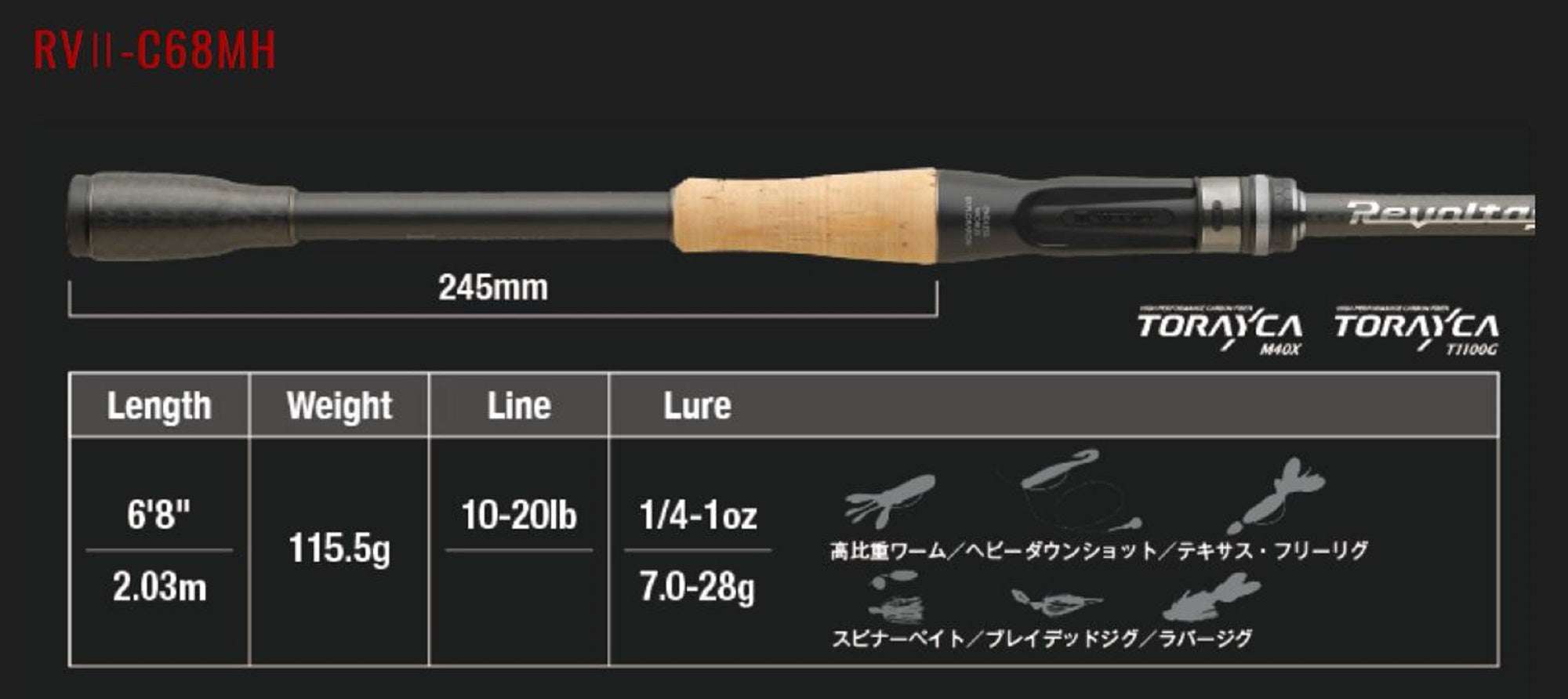 Jackall Rod Baitcast Revoltage RV II-C68MH (4760)