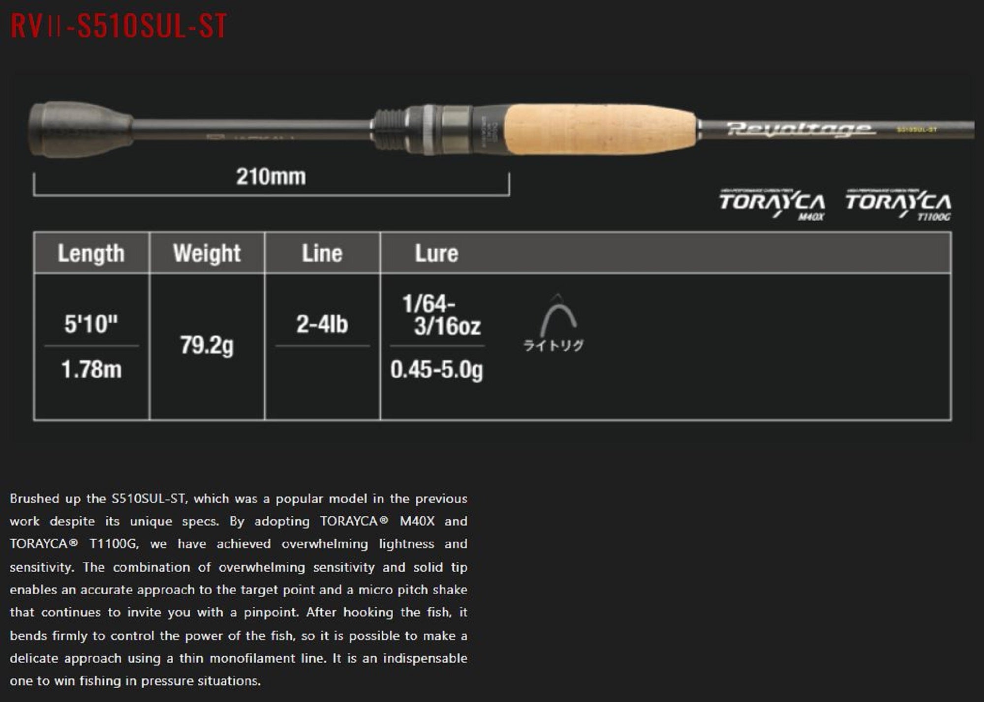 Jackall Rod Spinning Revoltage RV II-S510SUL-ST (4814)
