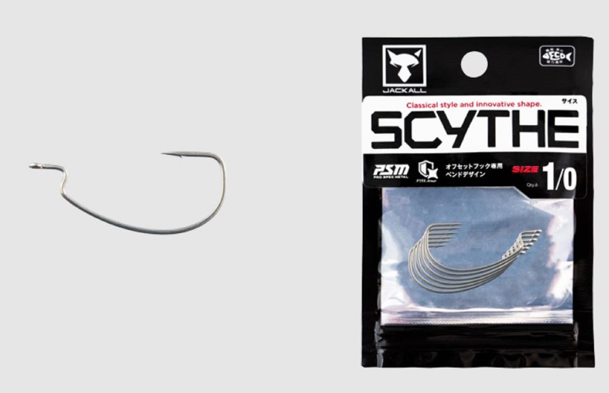 Jackall Hooks Scythe Size 1/0 6/Pack (7464)