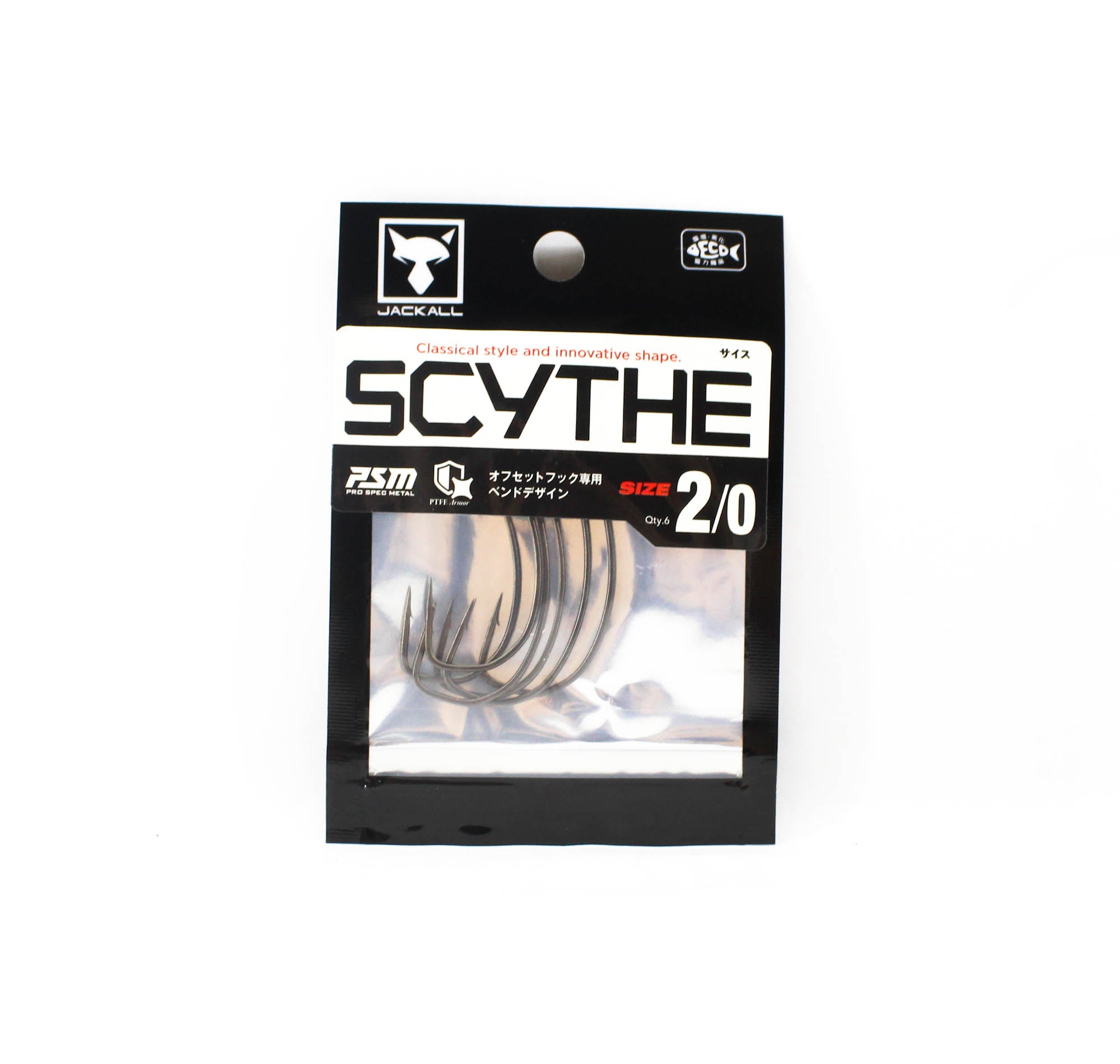 Jackall Hooks Scythe Size 2/0 6/Pack (7471)