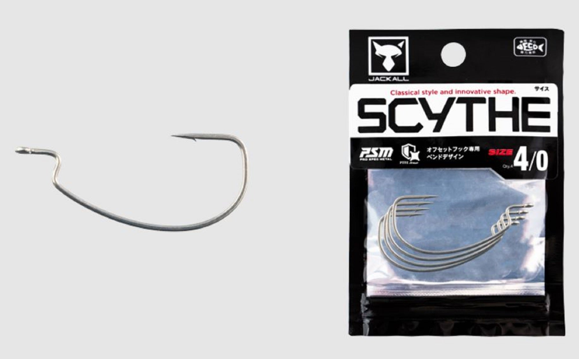Jackall Hooks Scythe Size 4/0 4/Pack (7495)