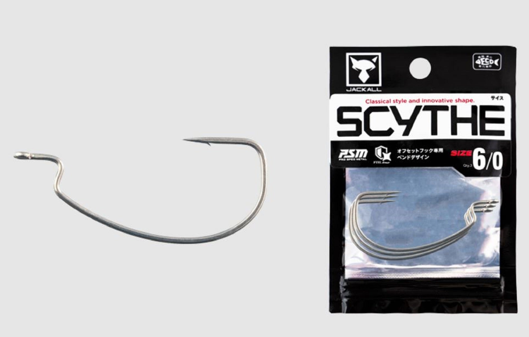 Jackall Hooks Scythe Size 6/0 3/Pack (7518)