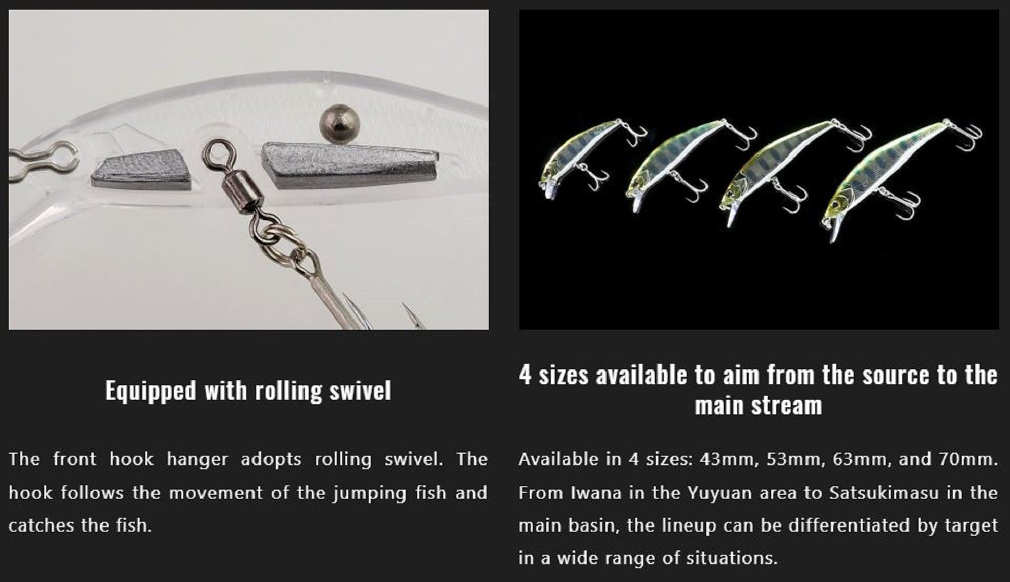 Jackall Timon Ryushin Knocker 43 HW Sinking Lure Black (0488)