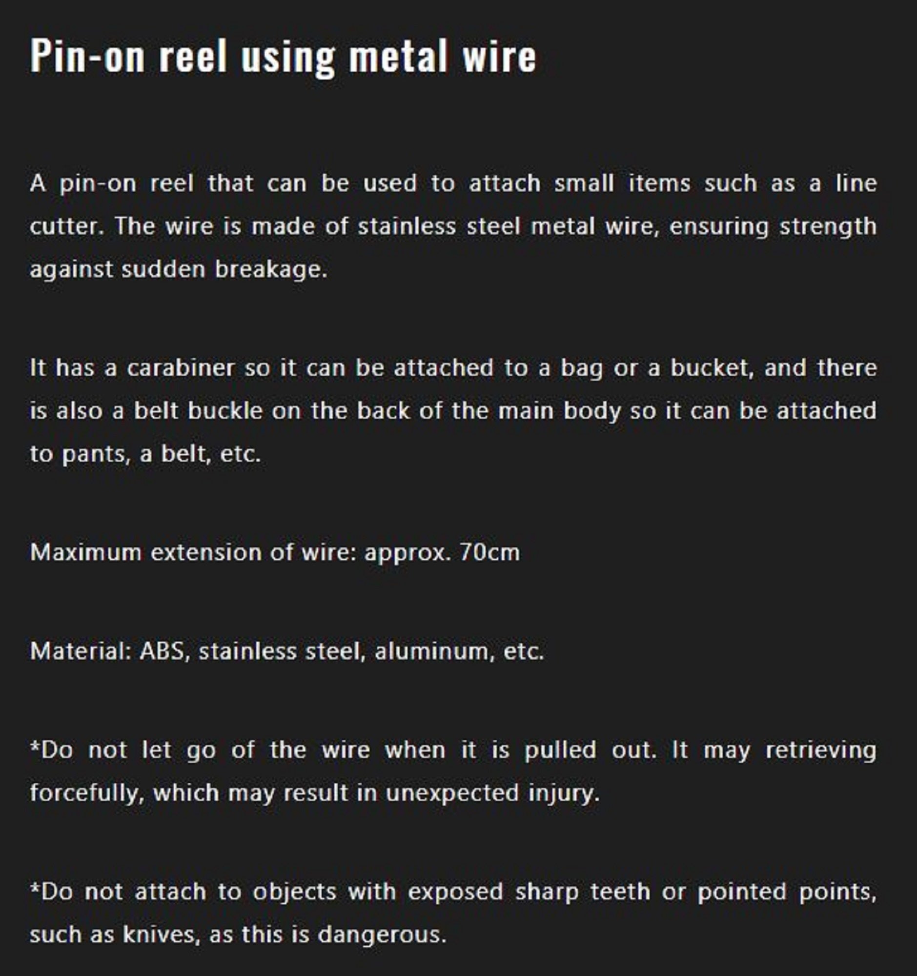 Jackall Carabiner Wire Reel 70cm Red (3212)