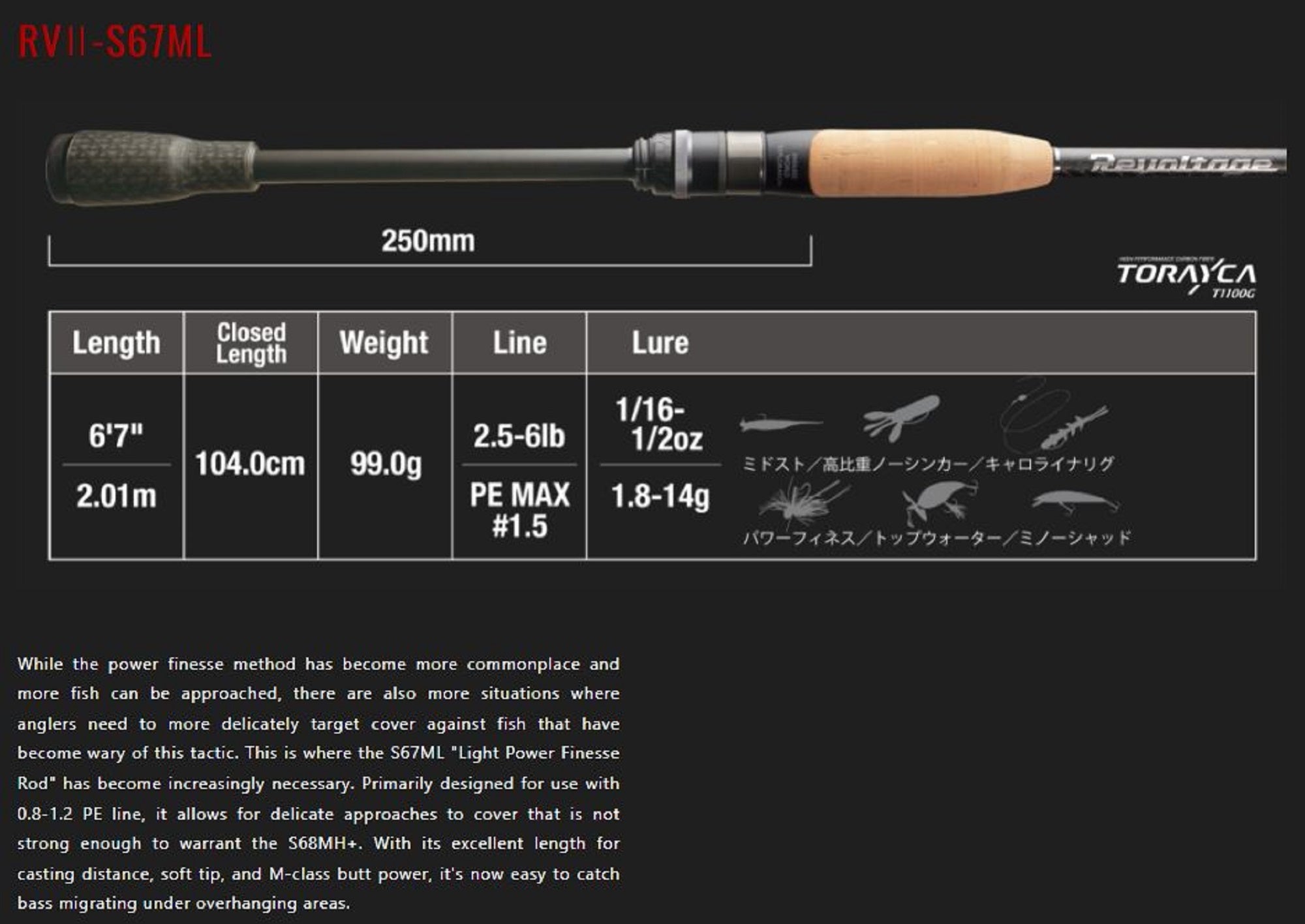 Jackall Rod Spinning Revoltage RV II-S67ML (7289)