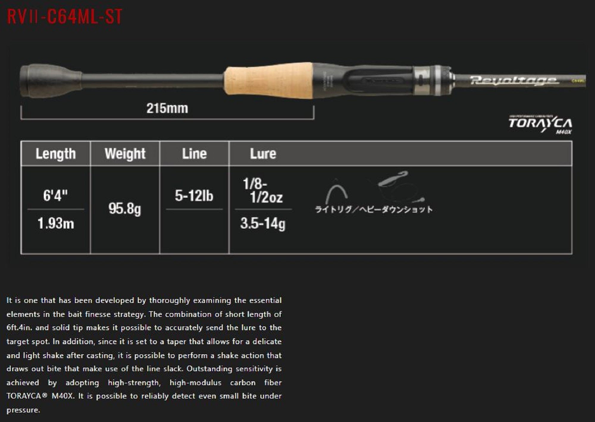 Jackall Rod Baitcast Revoltage RV II-C64ML-ST/2 Piece (7340)