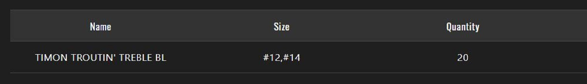 Jackall Timon Troutin Treble BL Hook Size 14 (6656)