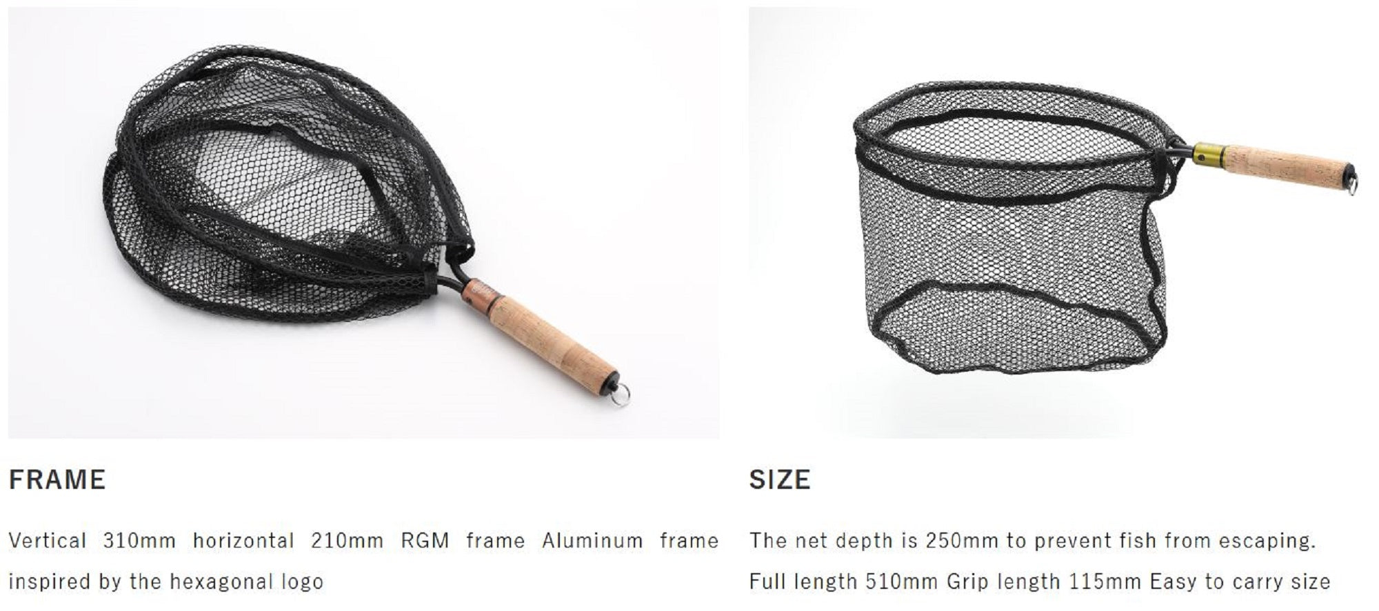 Jackall RGM Landing Net 300 310x210x250mm Length 510mm Copper (1988)