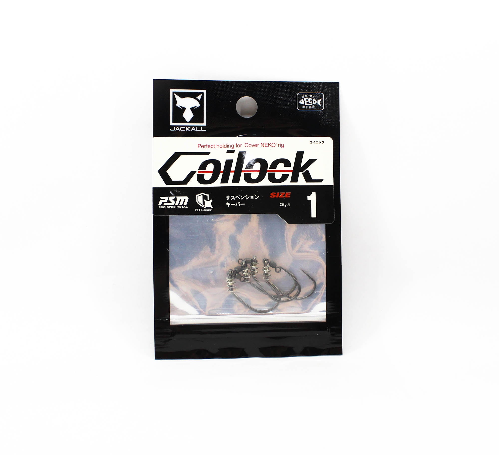 Jackall Hooks Coilock Worm Hook Size 1 4/Pack (2862)