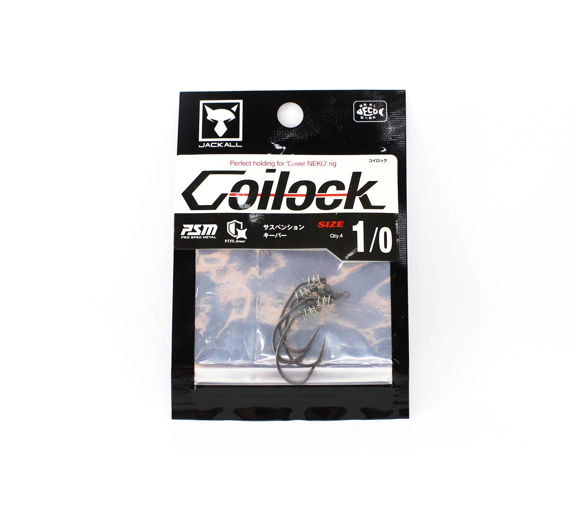 Jackall Hooks Coilock Worm Hook Size 1/0 4/Pack (2879)
