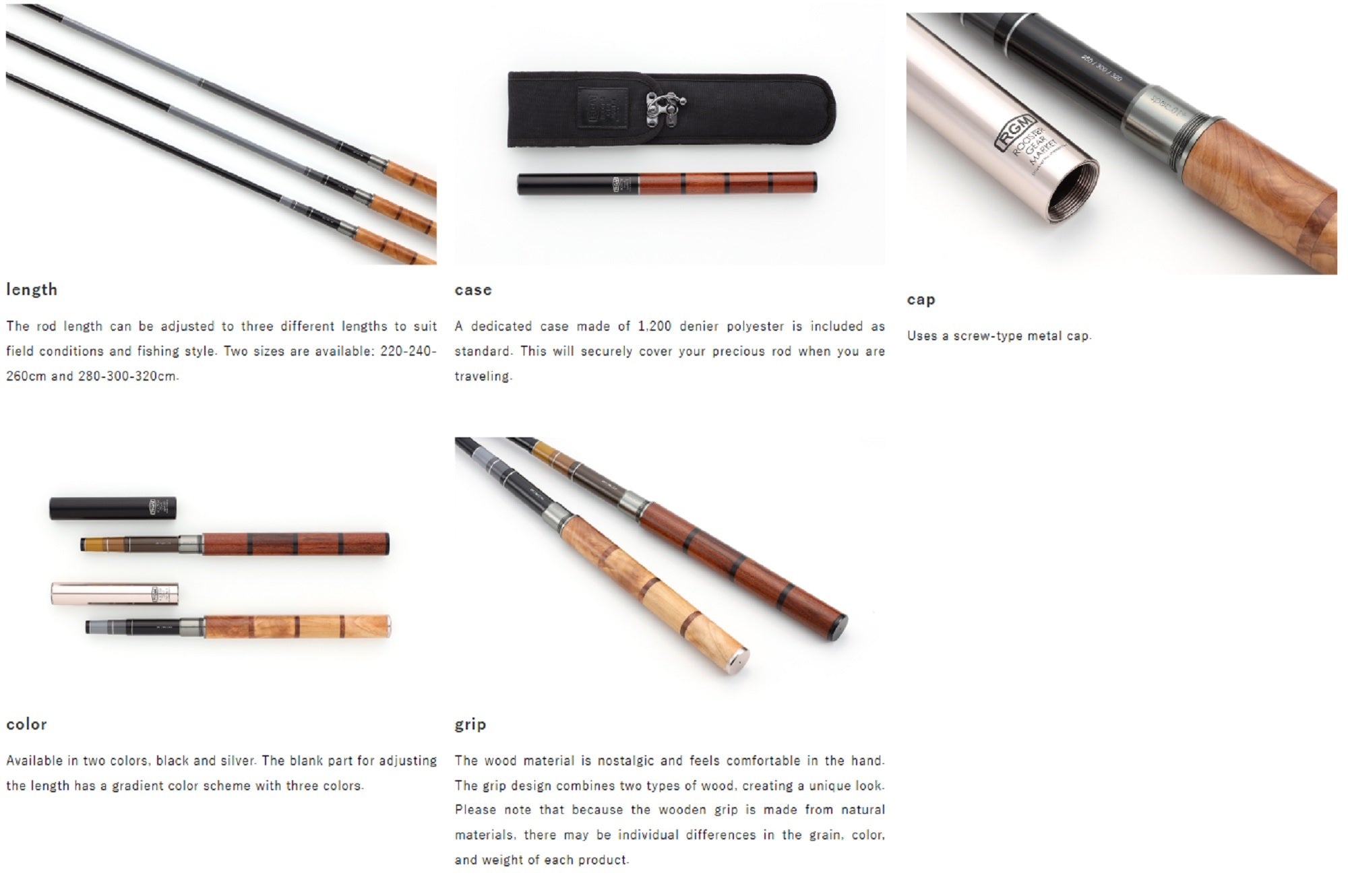 Jackall RGM Rod Pole Telescopic Spec 1 plus 220/240/260 BK Black (0260)