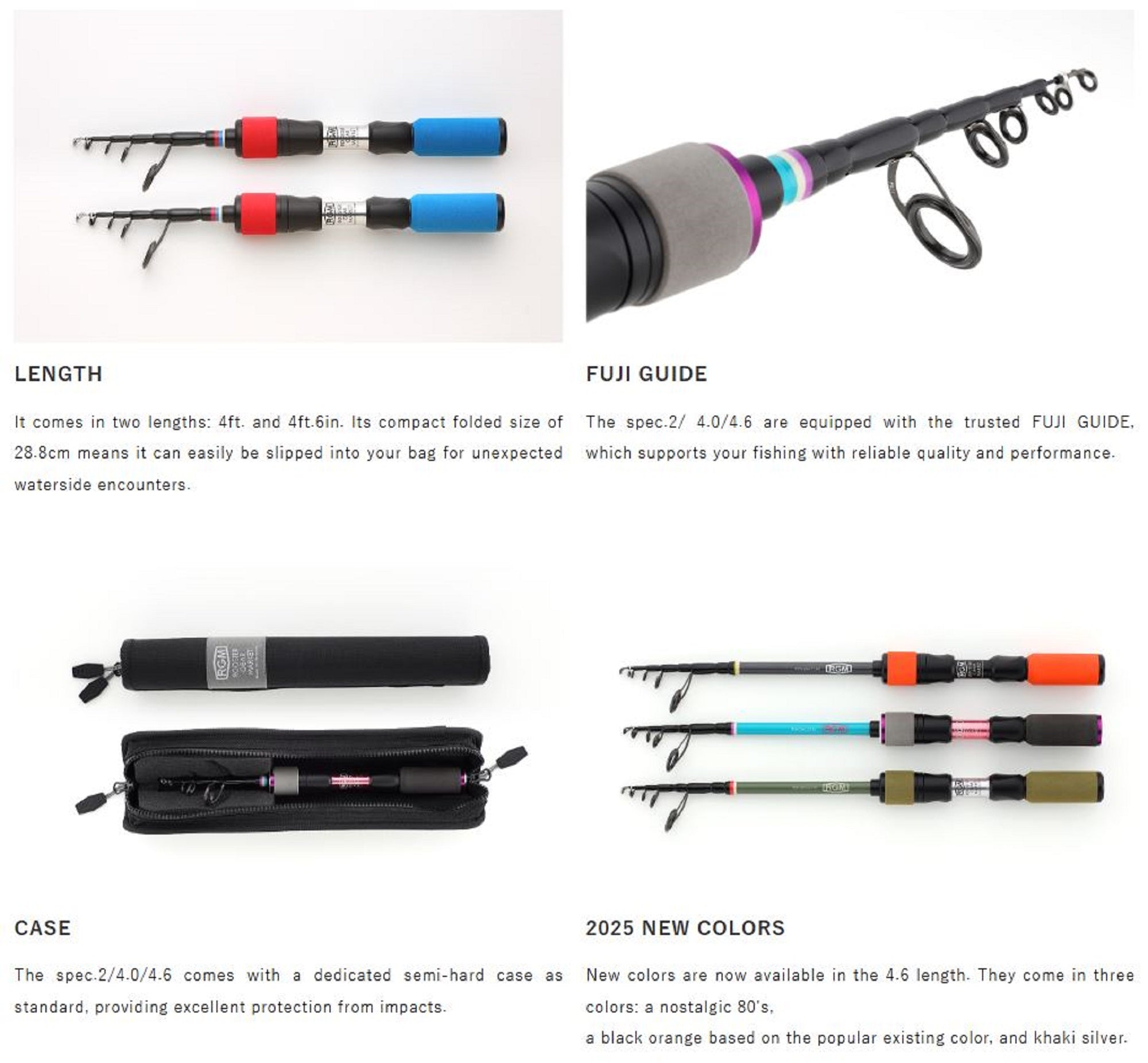 Jackall RGM Rod Pole Telescopic Spec 2 4.6 137cm Black Orange (0390)