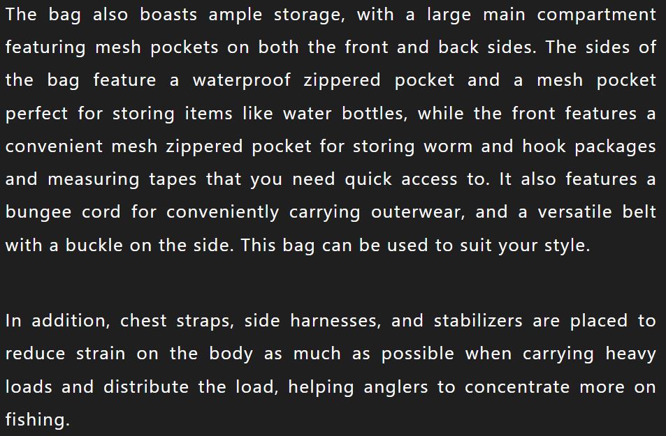 Jackall Bag Waterproof Backpack 20L - 25L Size M Black M (8891)