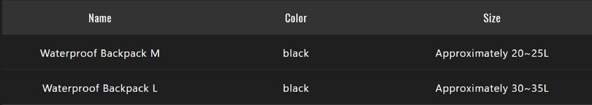 Jackall Bag Waterproof Backpack 30L - 35L Size L Black L (8907)