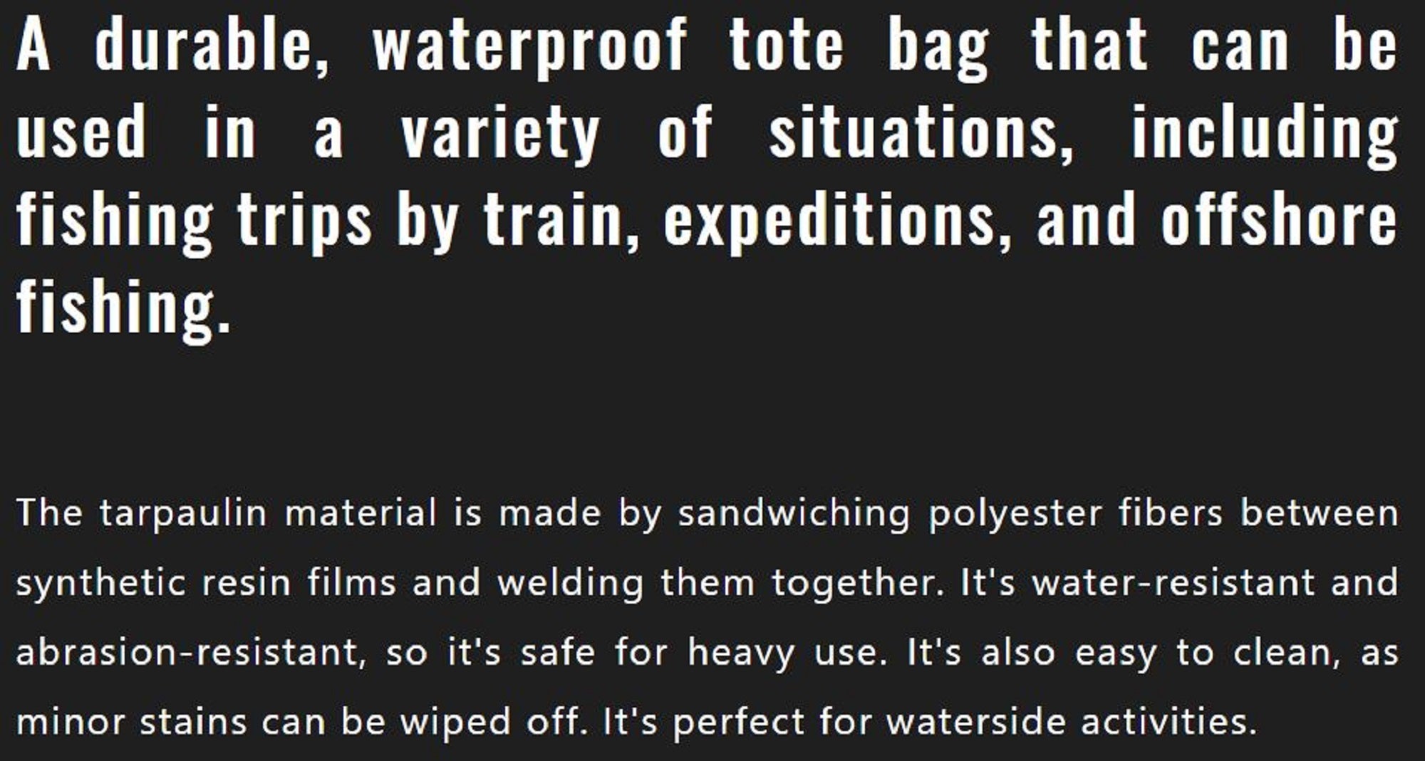 Jackall Bag Waterproof Totebag 40L - 45L Size L Black L (8921)