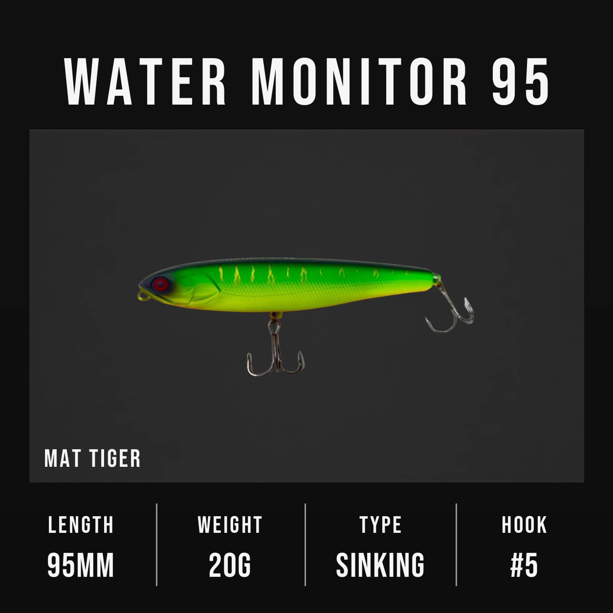 Jackall Water Monitor 95 Sinking Lure Mat Tiger (9065)