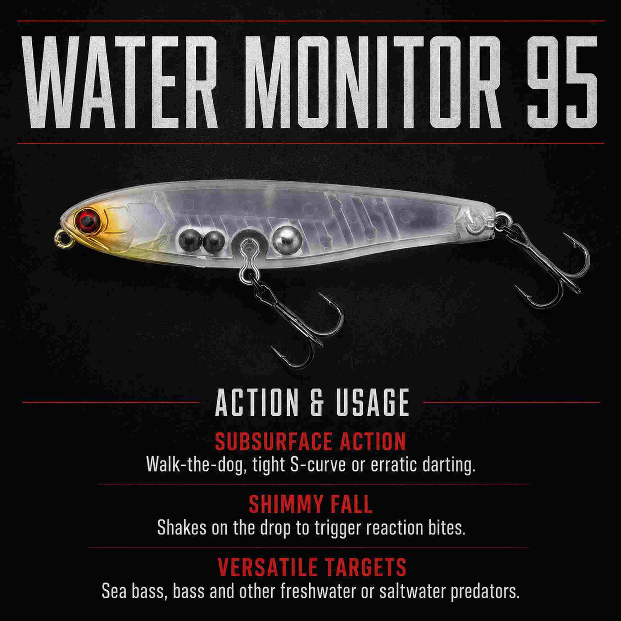 Jackall Water Monitor 95 Sinking Lure Mat Tiger (9065)