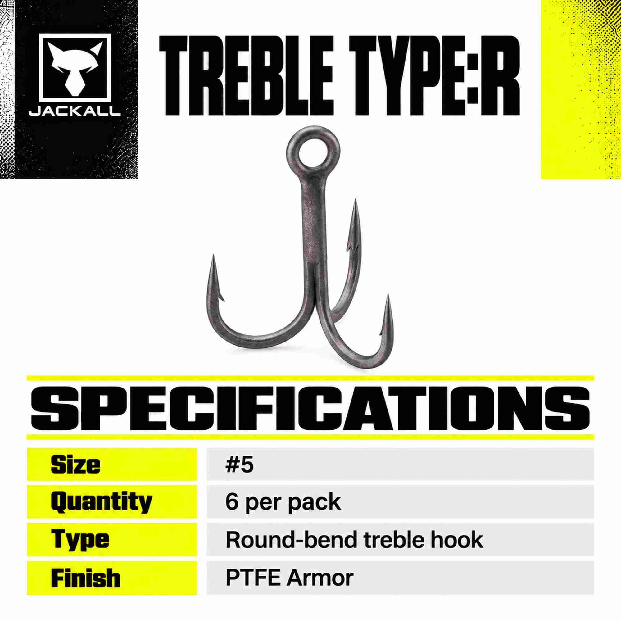 Jackall Treble Hook Type R Size 5 (9522)