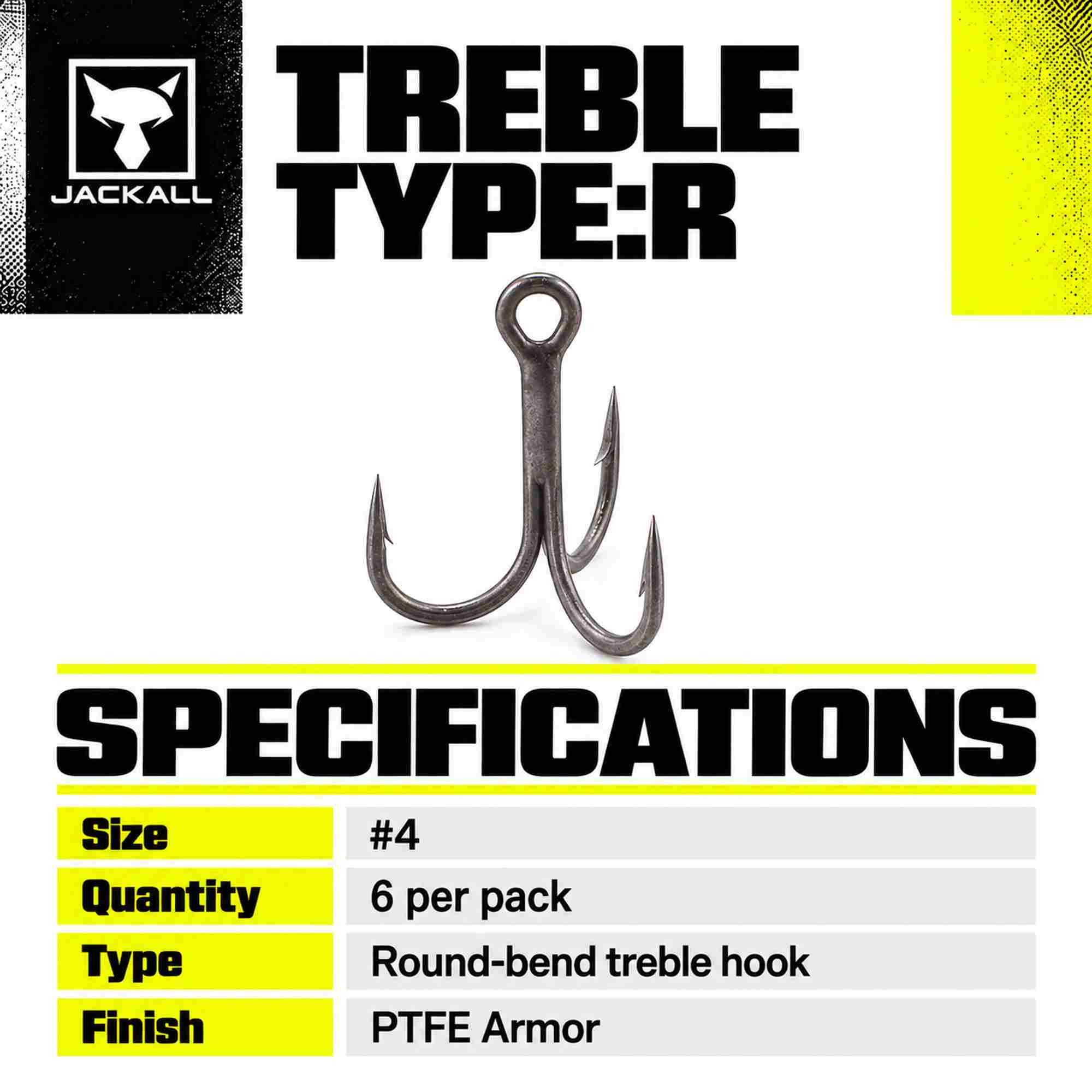 Jackall Treble Hook Type R Size 4 (9539)