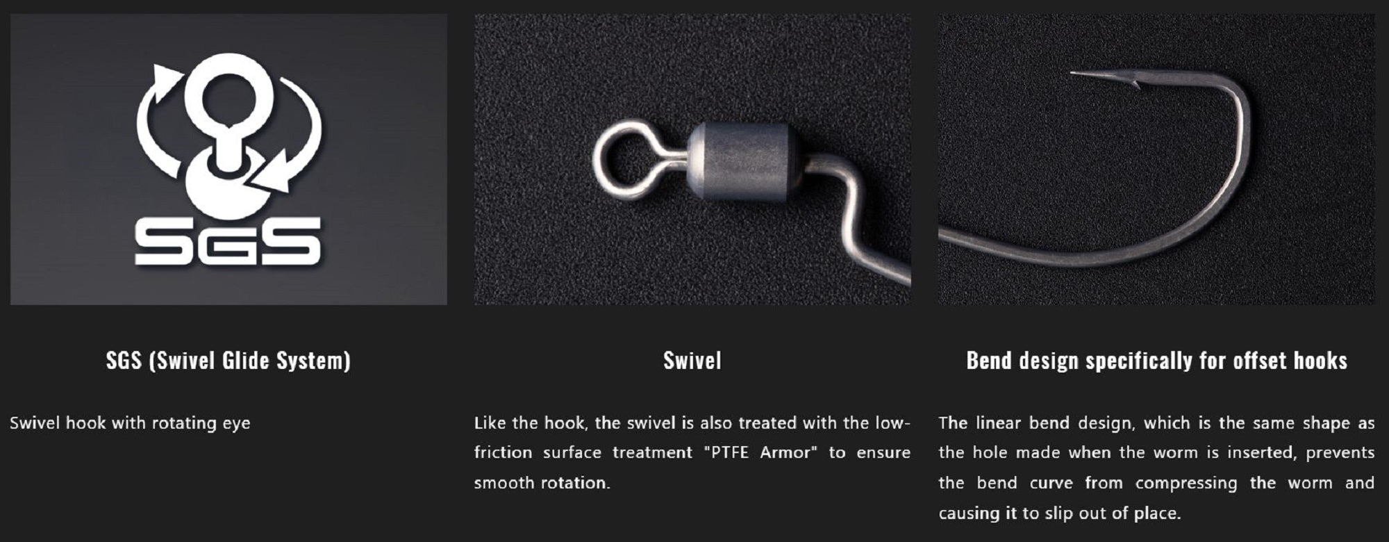 Jackall Hooks Swivel Scythe Type Narrow 4 per Pack Size 1/0 (9577)