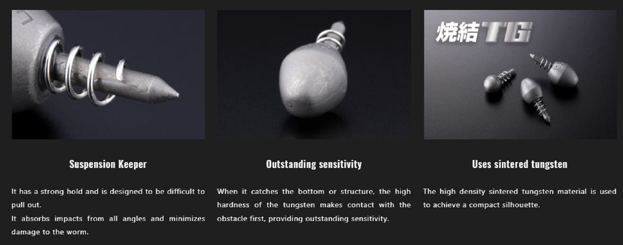 Jackall Tungsten Coilock Sinker 3 Per Pack Size 5.0 grams (9088)