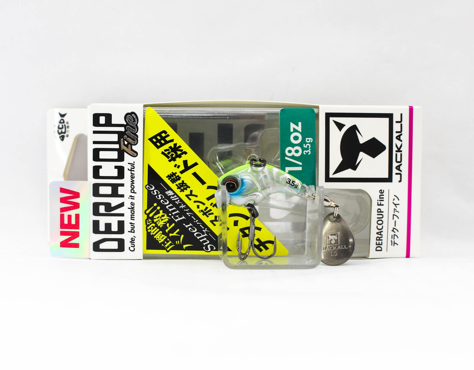 Jackall Deracoup Fine 1/8 oz Spin Tail Sinking Lure Aurora LimeTiger (5003)