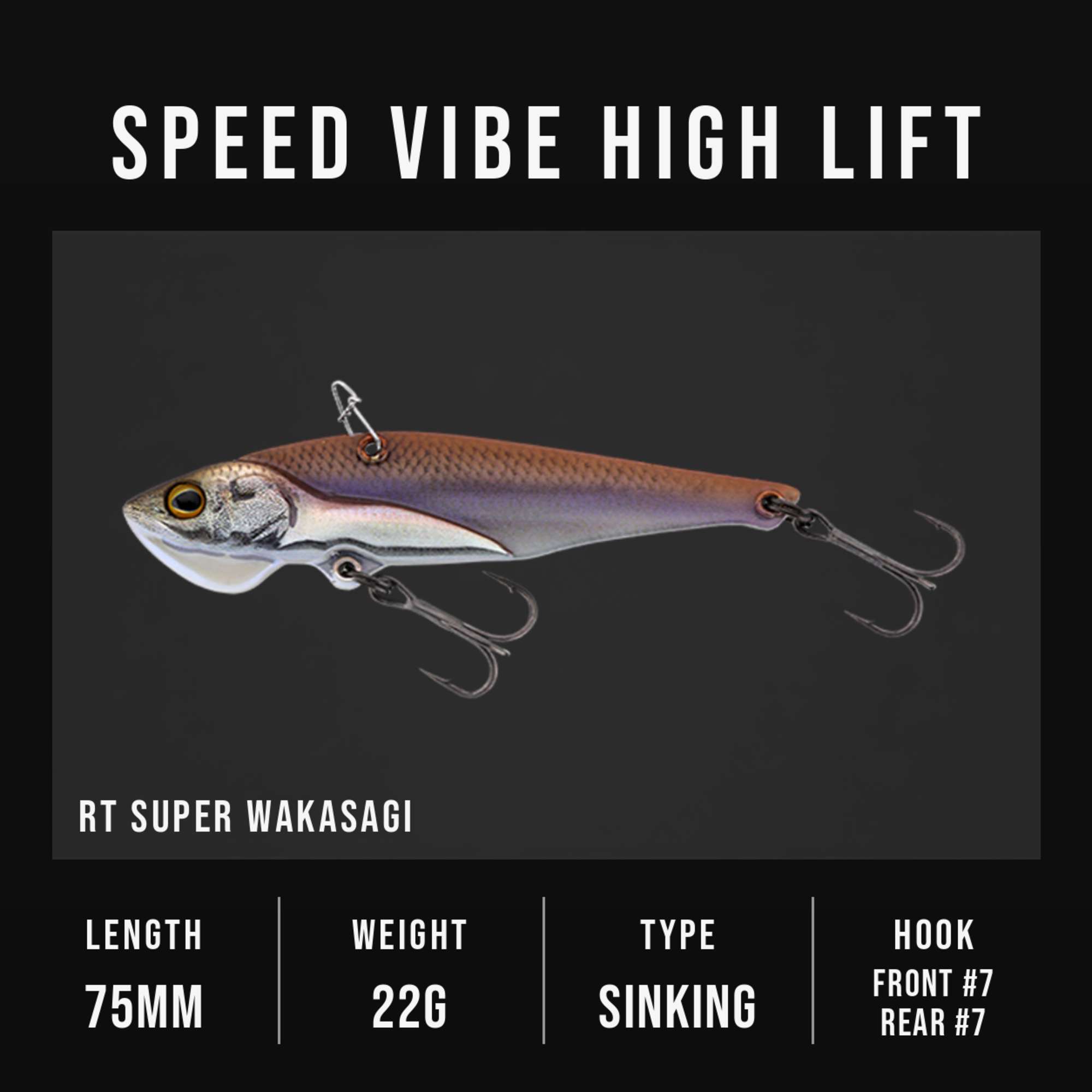Jackall Speed Vib High Lift 22 grams Sinking Lure RT Super Wakasagi (0564)