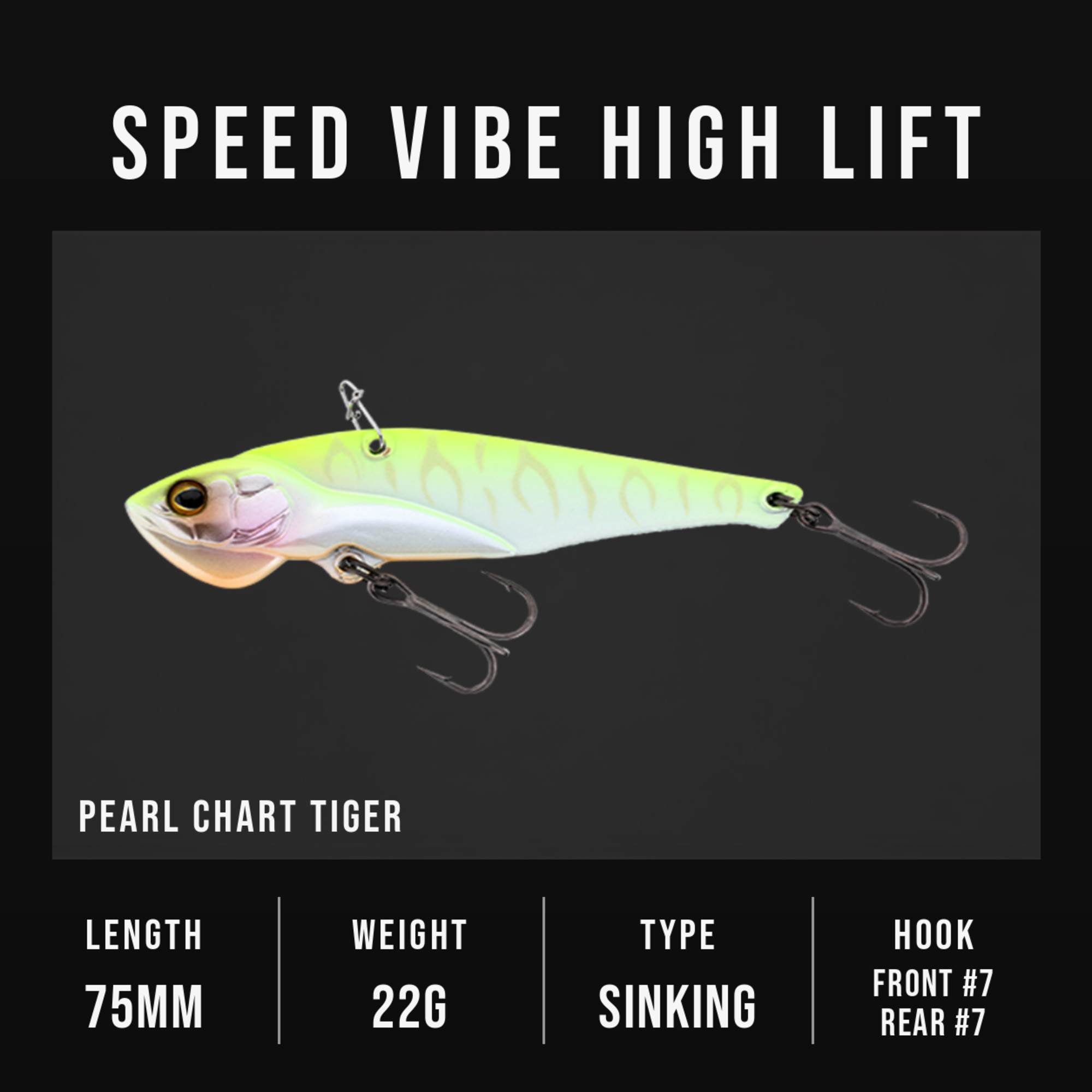 Jackall Speed Vib High Lift 22 grams Sinking Lure Pearl Chart Tiger (0618)