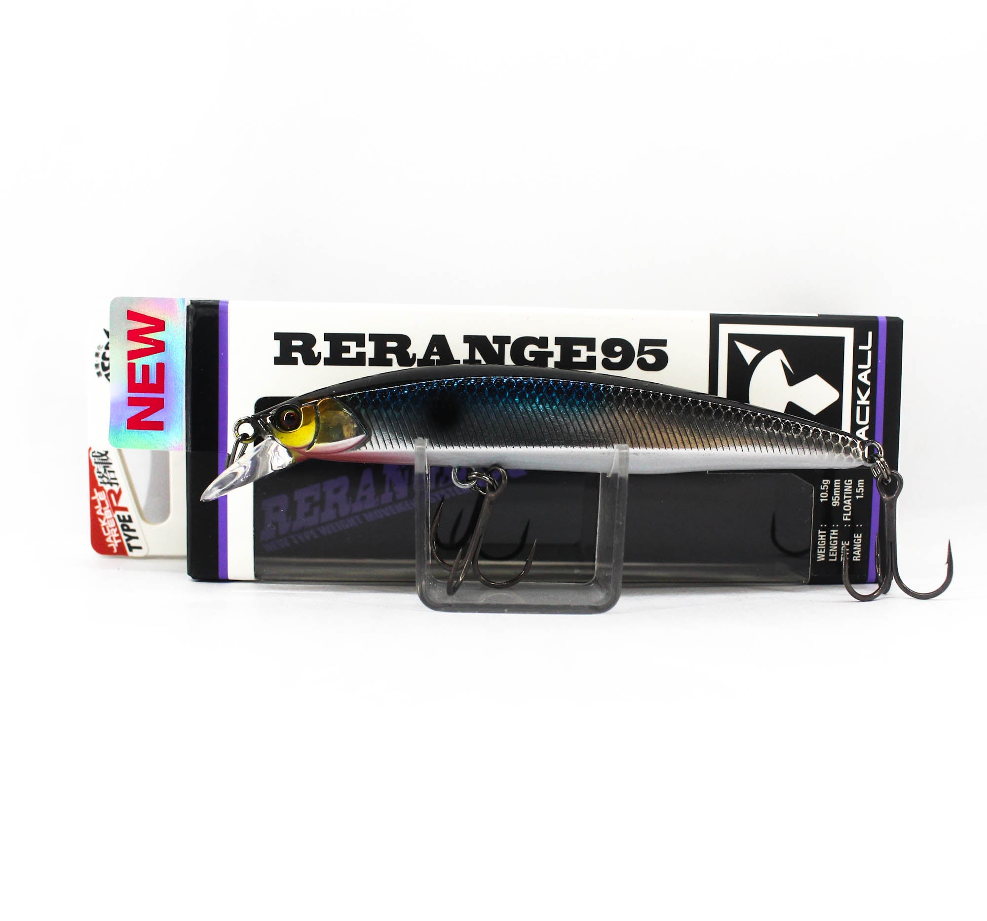Jackall Rerange 95F Floating Lure HL Bora Silver Black (1134)