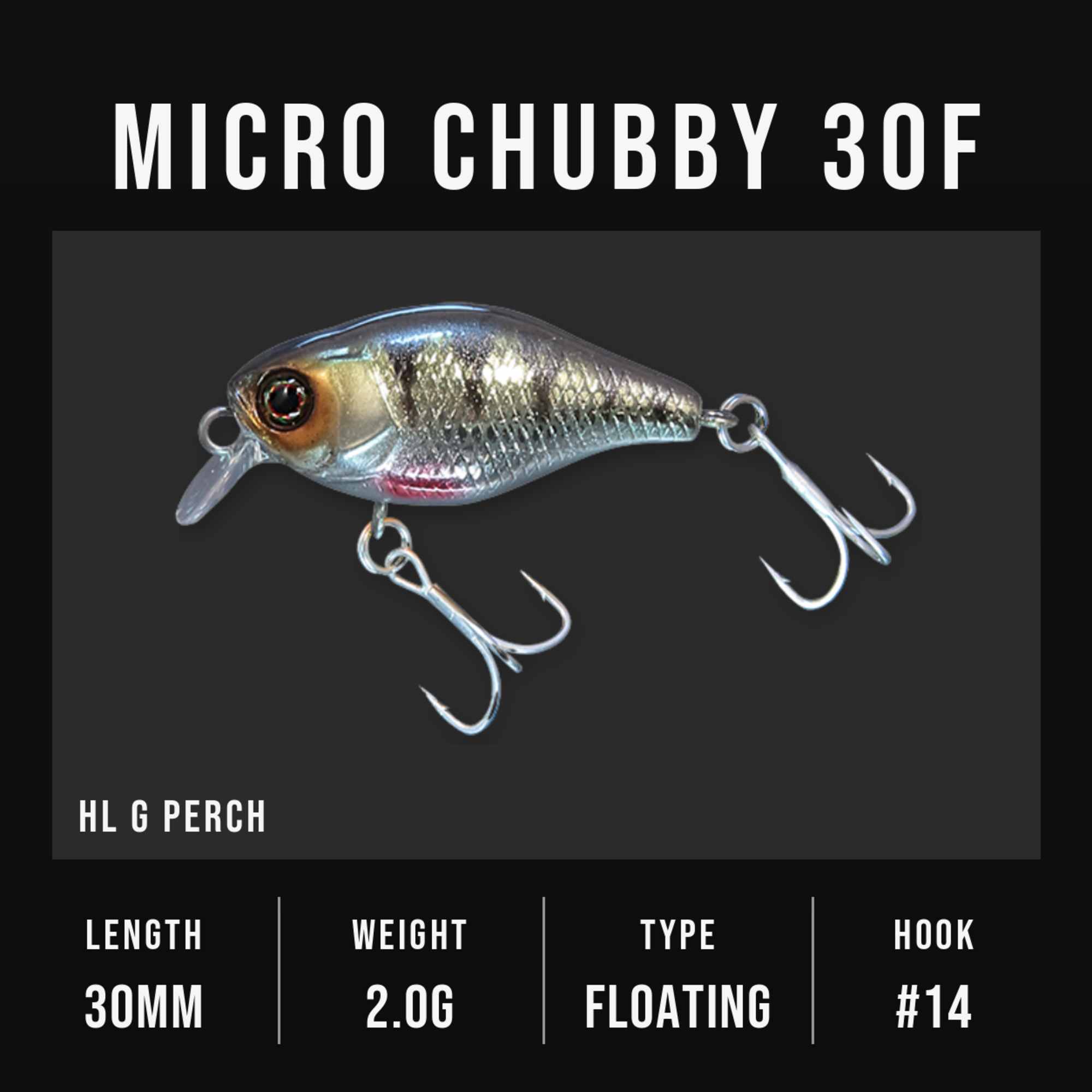 Jackall Chubby Micro 30F Floating Lure HL G Perch (1585)
